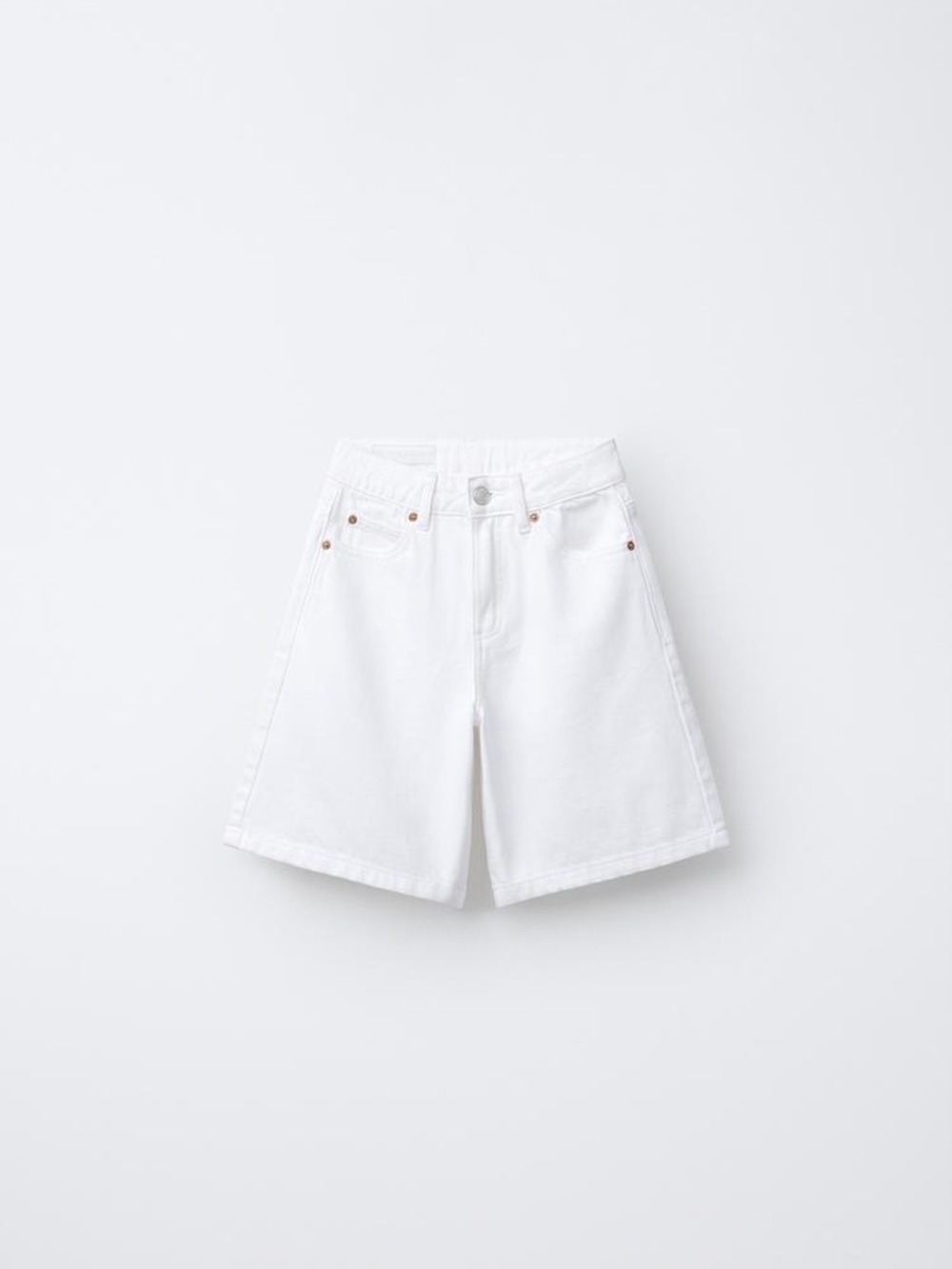 Zara White High-Rise Long Shorts
